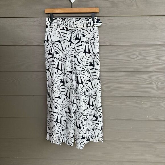 Ellen Tracy linen blend wide leg belted pants - Picture 1 of 7